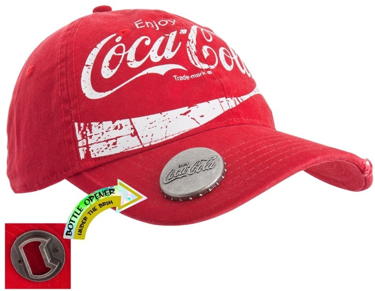 Coca-Cola - Enjoy Adj Baseball Cap w Bottle Opener Red