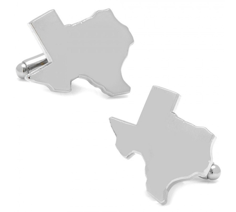 Silver Texas State Shape Cuff Links