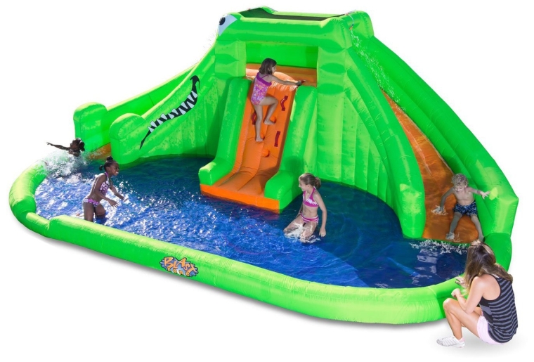 Crocodile Isle Inflatable water Park with Dual Slides