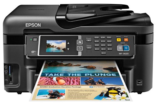 Epson WorkForce WF-3620 Wireless and WiFi Direct All-in-One Color Inkjet Printer