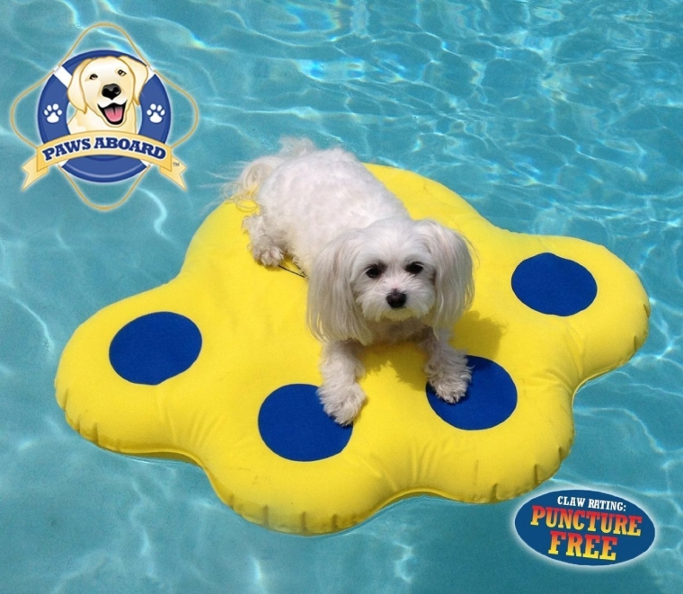 Paws Aboard Doggy Dog Pool Float Lazy Water Raft Puncture Resistant