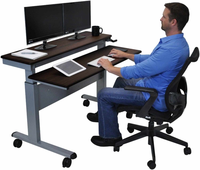 Crank Adjustable Height Sit to Stand Up Desk