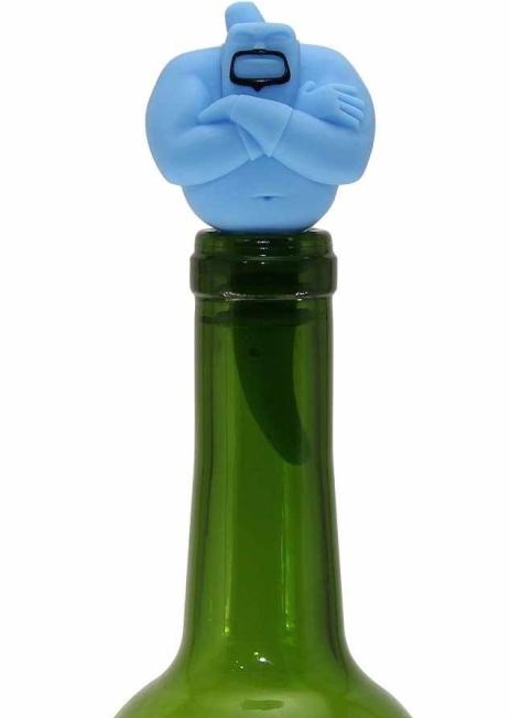 Silicone Blue Genie in a Bottle Wine Stopper