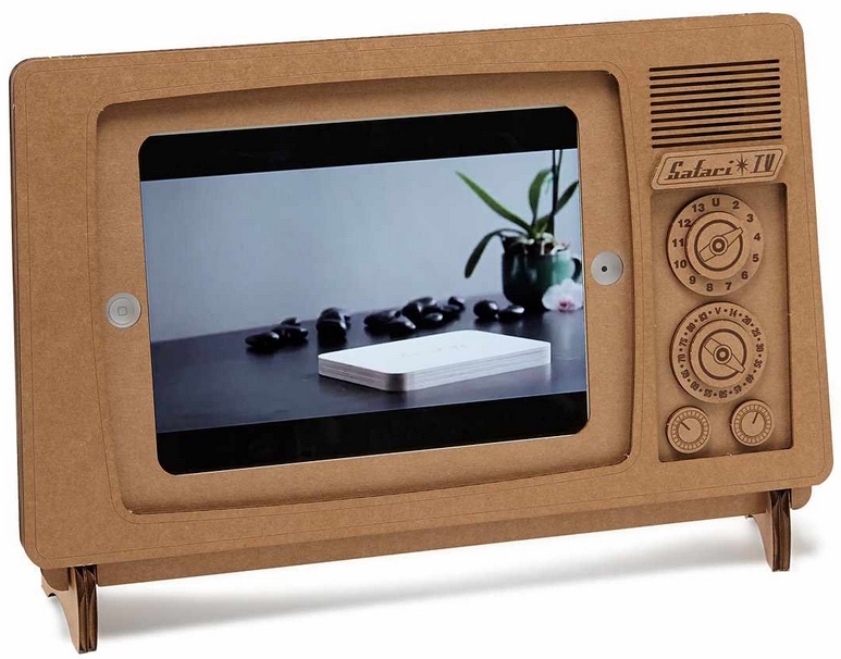 cardboard iPad tv stand