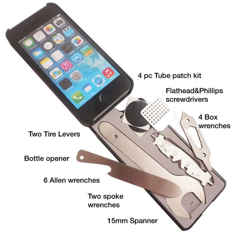 iPhone 55S Case with 18 Bike Tools Built-in