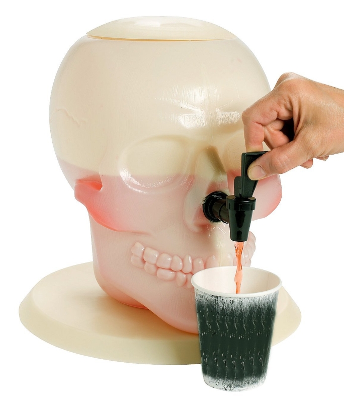 Skull Shaped Plastic Drink Dispenser