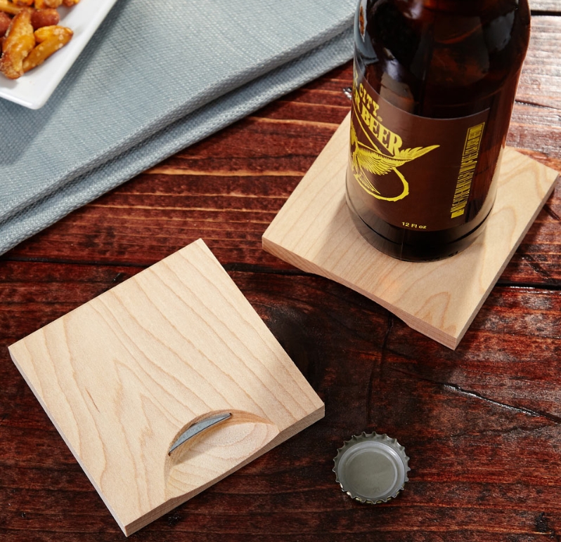 Two-in-One Beer Opening Coasters
