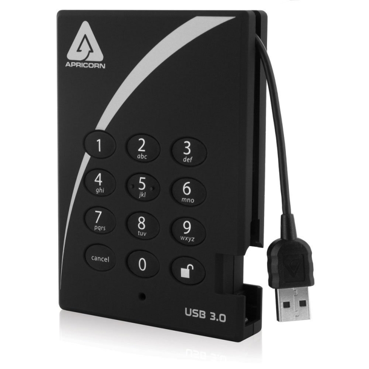 2 TB USB 3.0 256-Bit AES XTS Hardware Encrypted Portable External Hard Drive