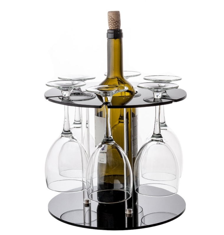Dual Wine Bottle and Glass Holder Kitchen