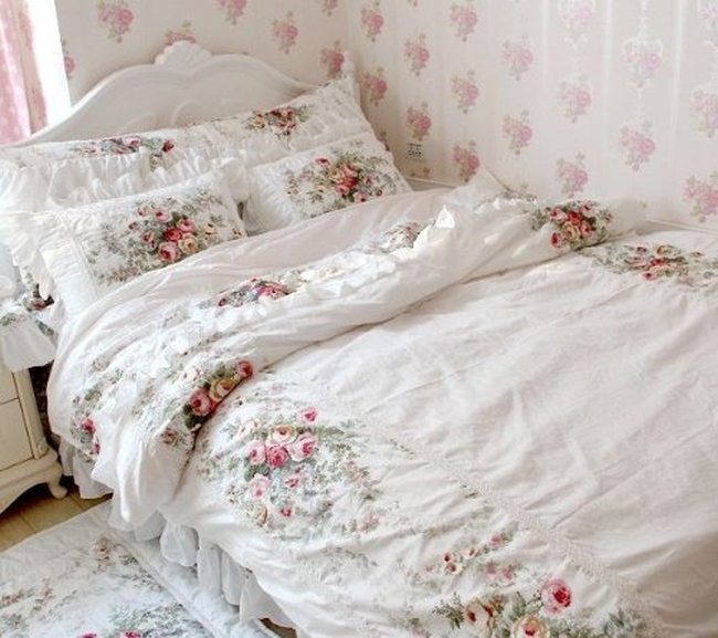 European Vintage Floral Rose Bedding Set