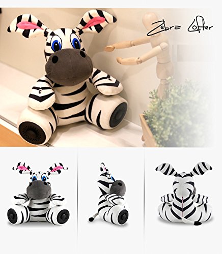 Glovion Lovely Cartoon Panada Plush Toy with Portable Multifunctional Bluetooth Speaker Music Bluetooth Handfree Speaker for Gifts (Zebra Style)