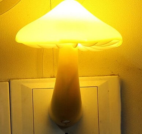 Light-control Cute Mashroom Yellow Light
