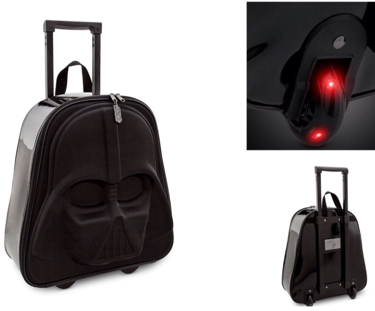 Star Wars Darth Vader 3D Kids Rolling Luggage With Light Up Wheels