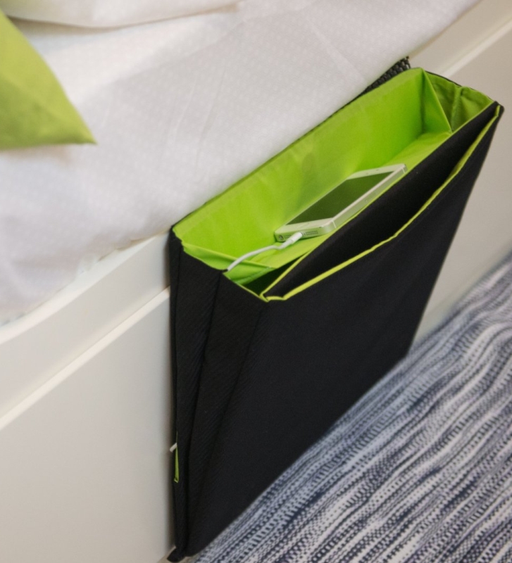 Tidy Bedside Caddy charge and store gadgets while you rest