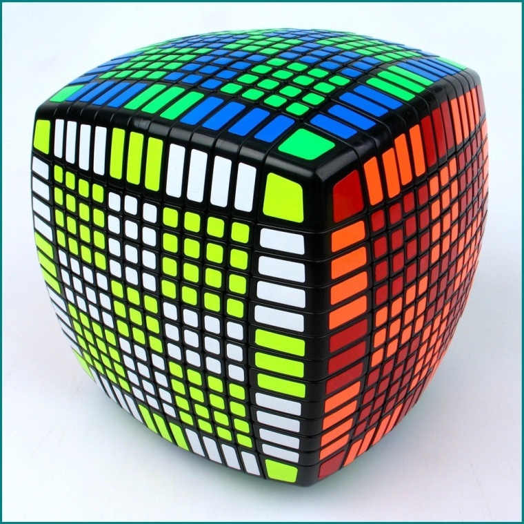 13x13x13 Cube 13.5cm Twist Puzzle Black Color