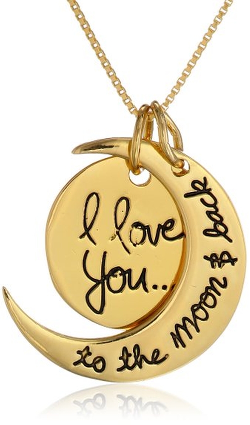 I Love You To The Moon and Back Two-Piece Pendant Necklace