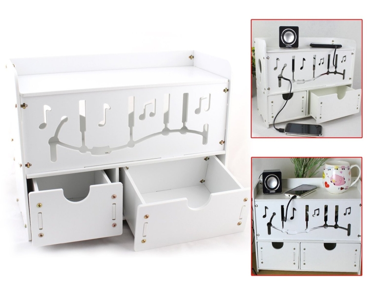 Musical Notation CableBox Cable Management Wire Organizer Socket Storage Box Large Capacity