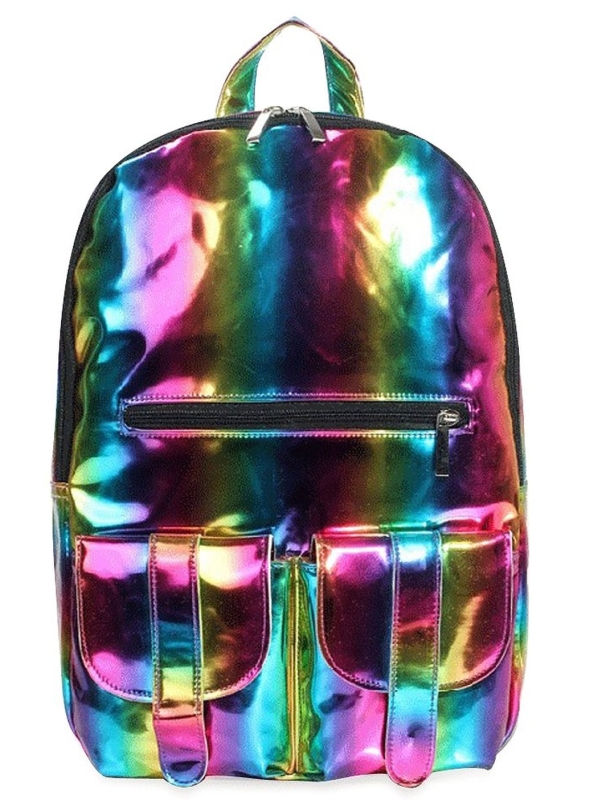 Womens New Fashion Bling Glitter Faux Leather Backpack