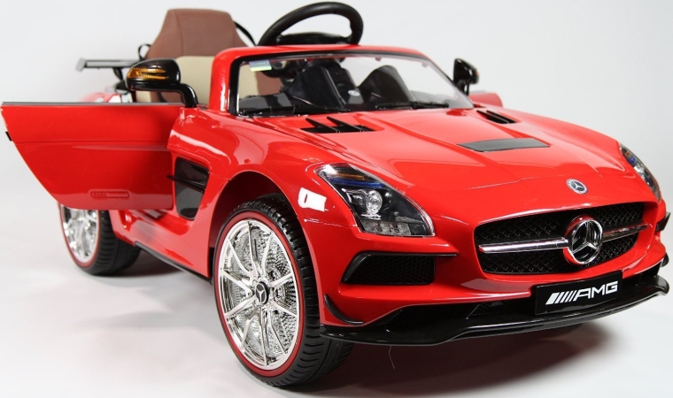 2.0 Luxurious Limited Edition Electric Red Mercedes AMG Toy Car for Kids with Genuine Leather Seat, Battery Powered, Remote Control