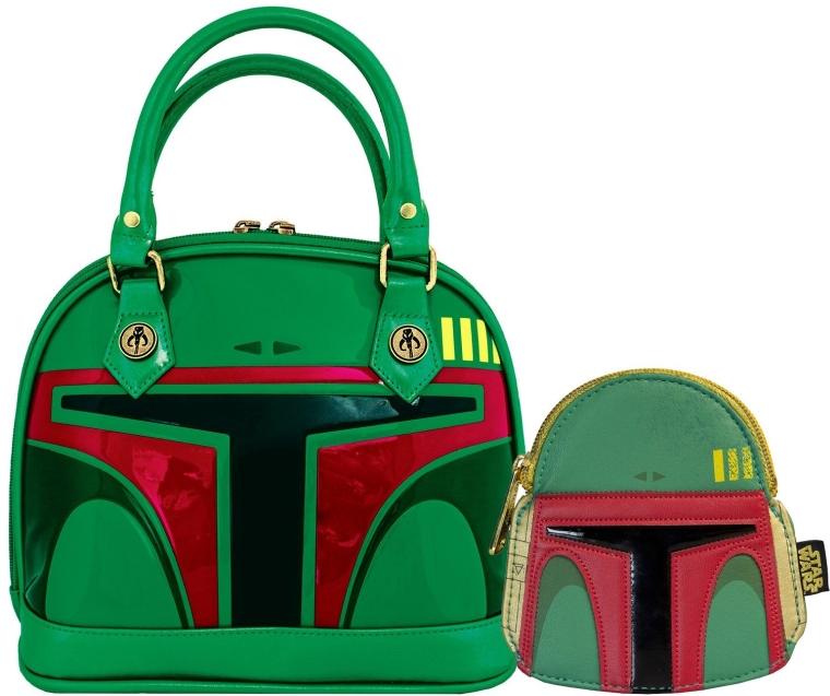 Loungefly Star Wars Boba Fett Dome Bag and Matching Coin Bag Bundle