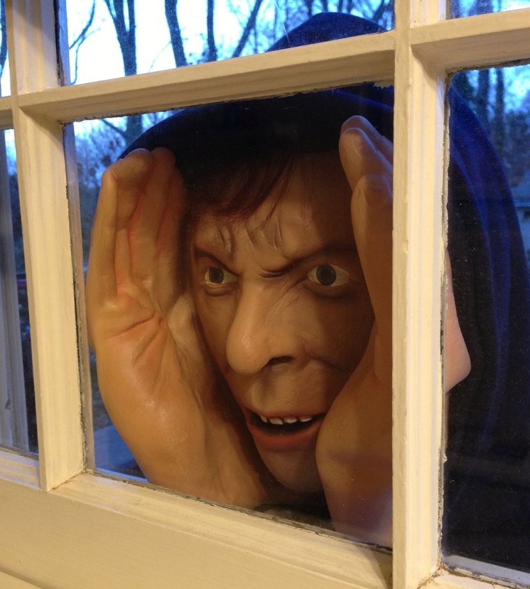 Scary Peeper Deluxe-Vinyl Halloween Prank Novelty Prop Mask Peeping Tom