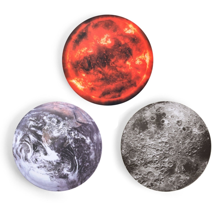 Sun, Earth, and Moon 14 Inch Melamine Serving Bowls