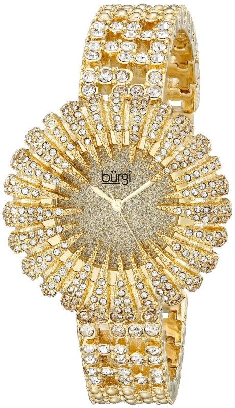 Burgi Women's BUR054G Analog Display Analog Quartz Gold Watch