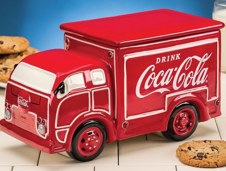 Coca-Cola Coke Delivery Truck Ceramic Cookie Jar