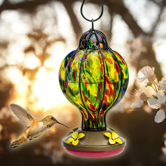 Glass Hummingbird Feeder