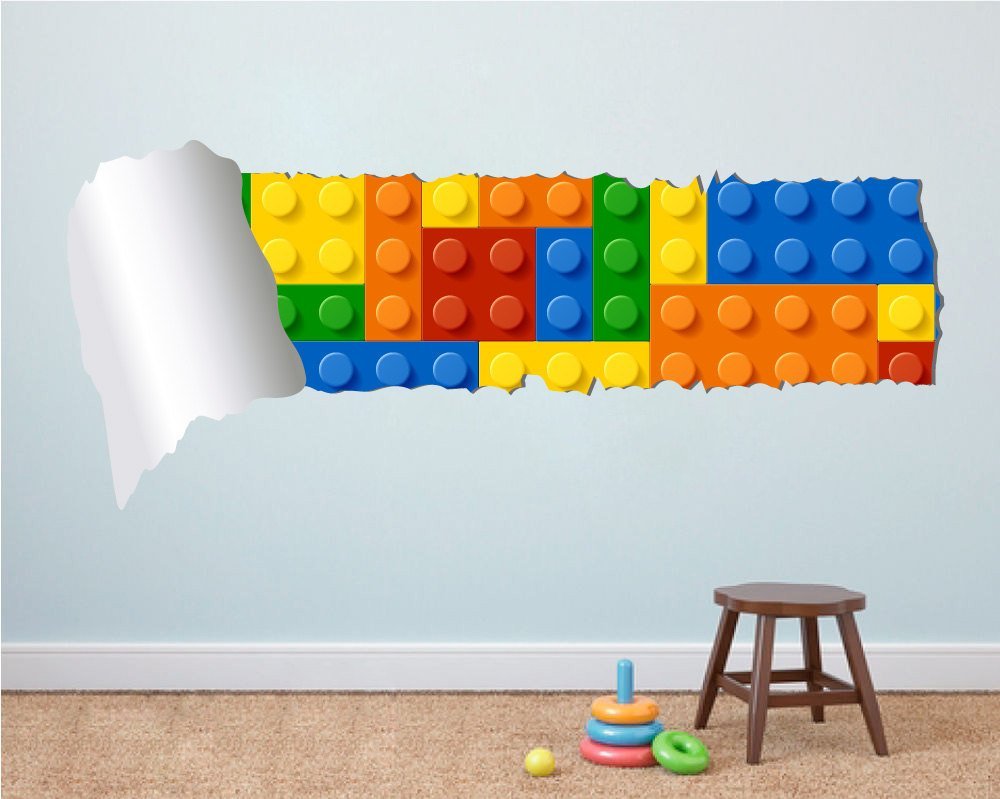 Lego Effect Style Torn Wall Stickers