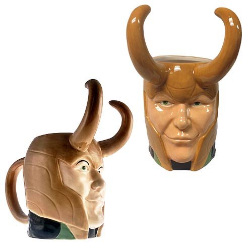 Loki Coffee Mug Ceramic Molded Face Avengers Thor