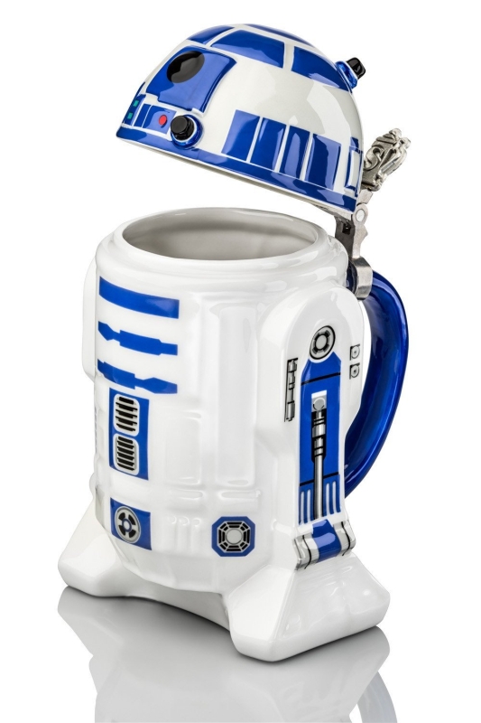 Star Wars R2-D2 Collectible 32oz Ceramic Stein with Metal Hinge
