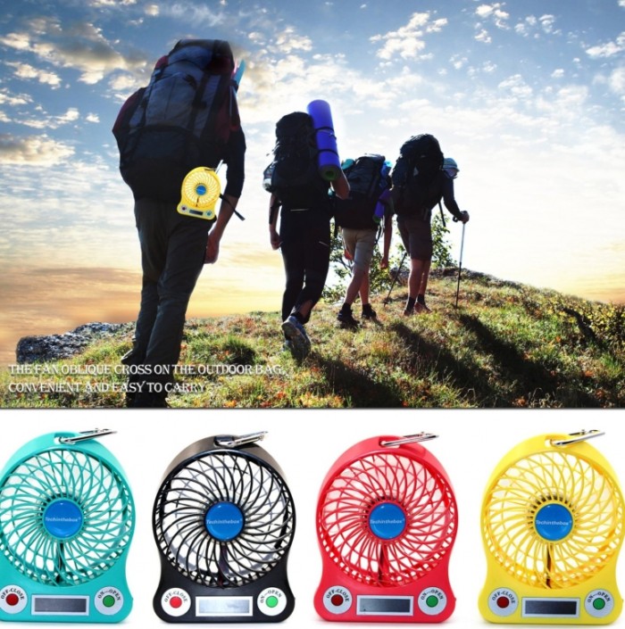 LED display Portable Fan 4inch 3 Speeds Mini USB Rechargeable Fan