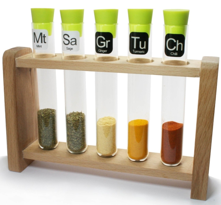 Test Tube Science Chemistry Spice Rack Lime and Natural