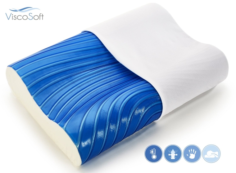 ViscoSoft Arctic Gel Contour Pillow with COOLMAX Cover