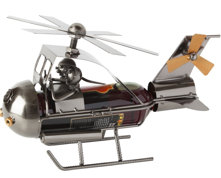 Wine Bottle Holder Couple in Helicopter