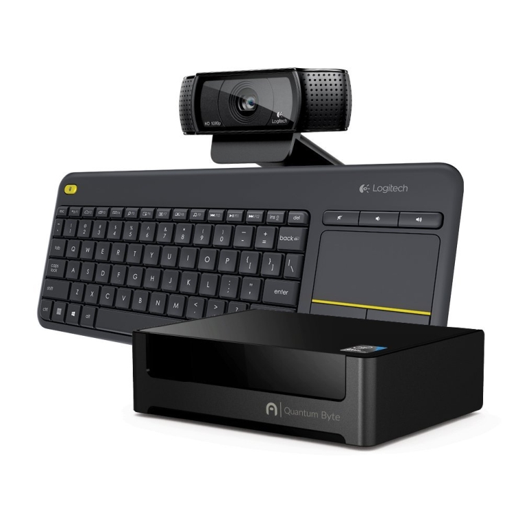 Azulle Quantum Byte  Logitech K400 Plus Keyboard  Logitech HD Pro Webcam C920 Camera Bundle