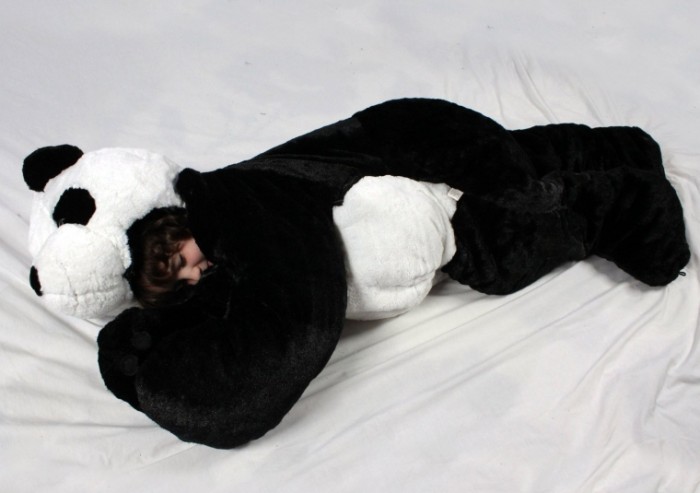 stuffed animal to sleeping bag