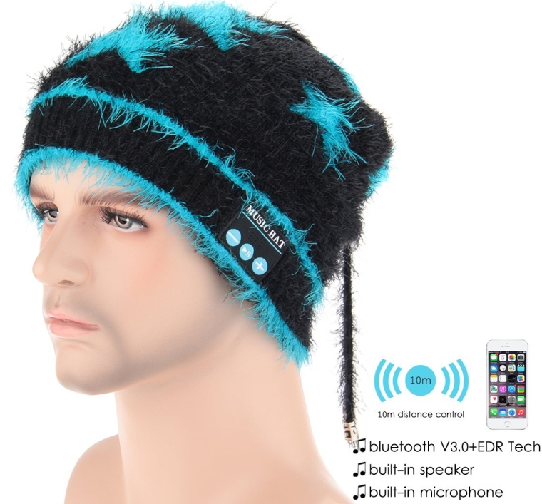 Fluffy Scarf Headphones Built-in Stereo Speakers