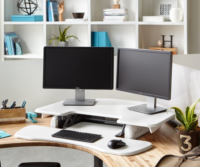 Height-Adjustable Standing Desk for Cubicles