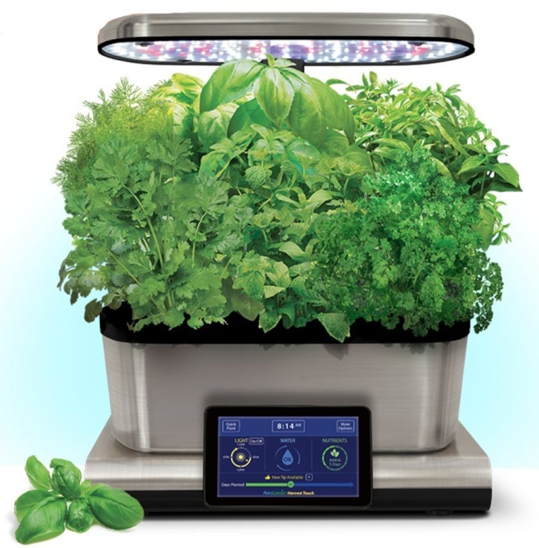 AeroGarden Harvest Touch 6 LED Stainless Steel