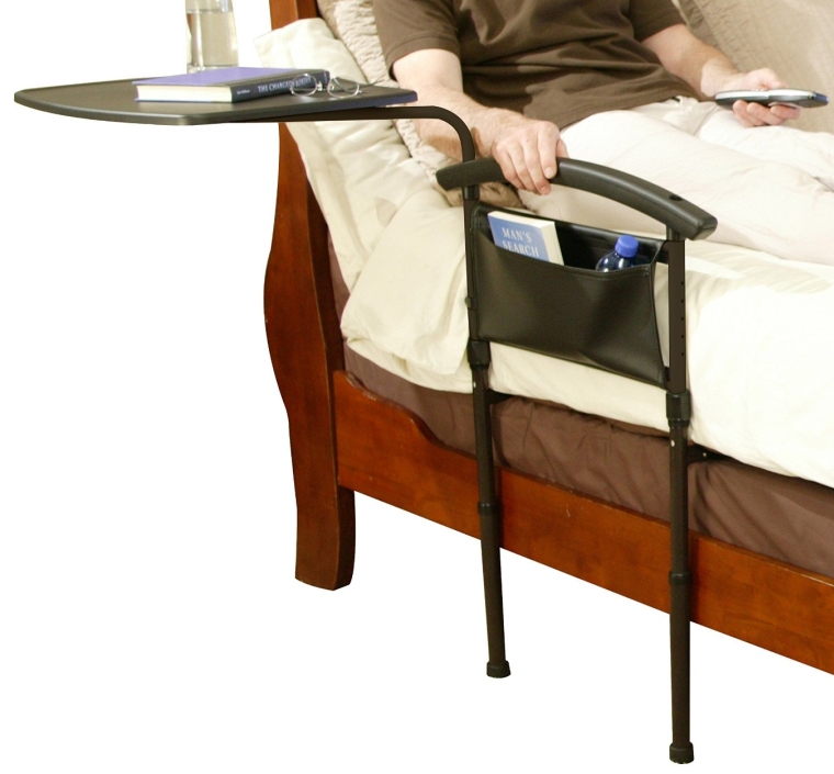 Bed Table -2 in 1 Overbed Table and Home Bed Rail Stand Support Handle
