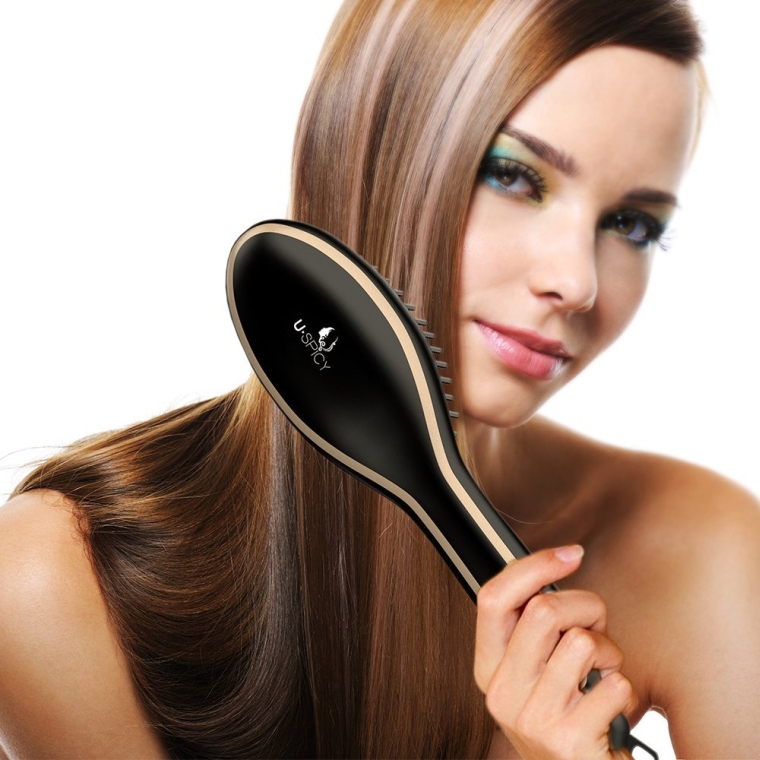 Hair Straightener Brush for Silky Frizz-free Hair