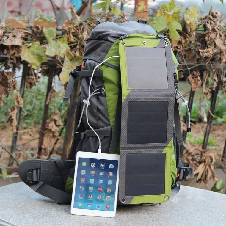 Solar Powered Backpack External Frame Hiking Bag Pack