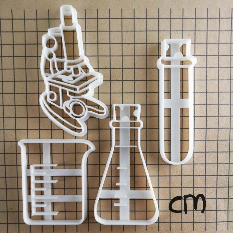4 Laboratory Equipment Cookie Cutters