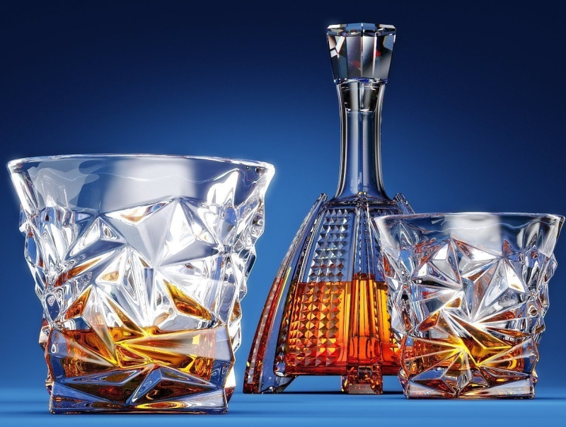 Diamond-Cut Whiskey Glasses or Scotch Glasses