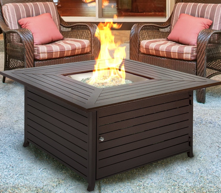 Extruded Aluminum Gas Outdoor Fire Pit Table With Cover
