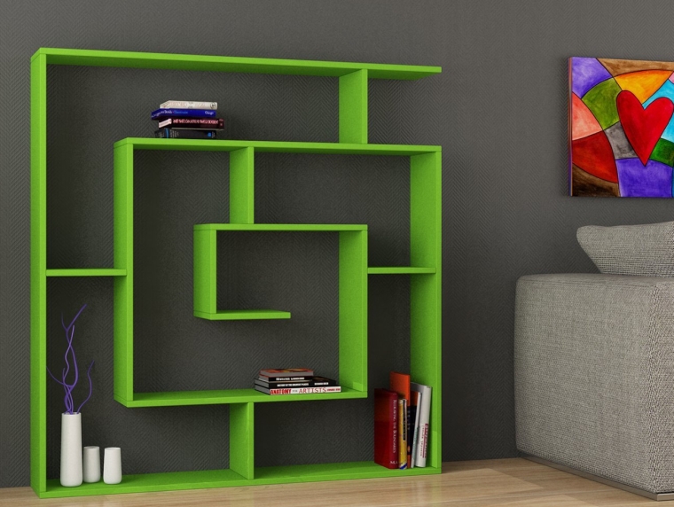 Labirent 6-Shelf Bookcase Green