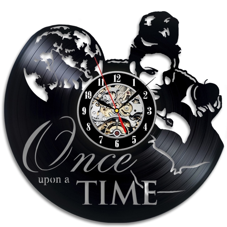 Once Upon A Time Vinyl Record Clock Art Home Decor Wall Design