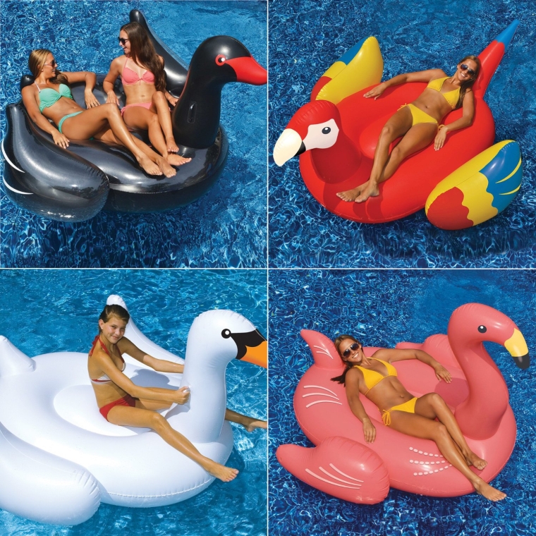 Swans Flamingo and Parrot Pool Floats